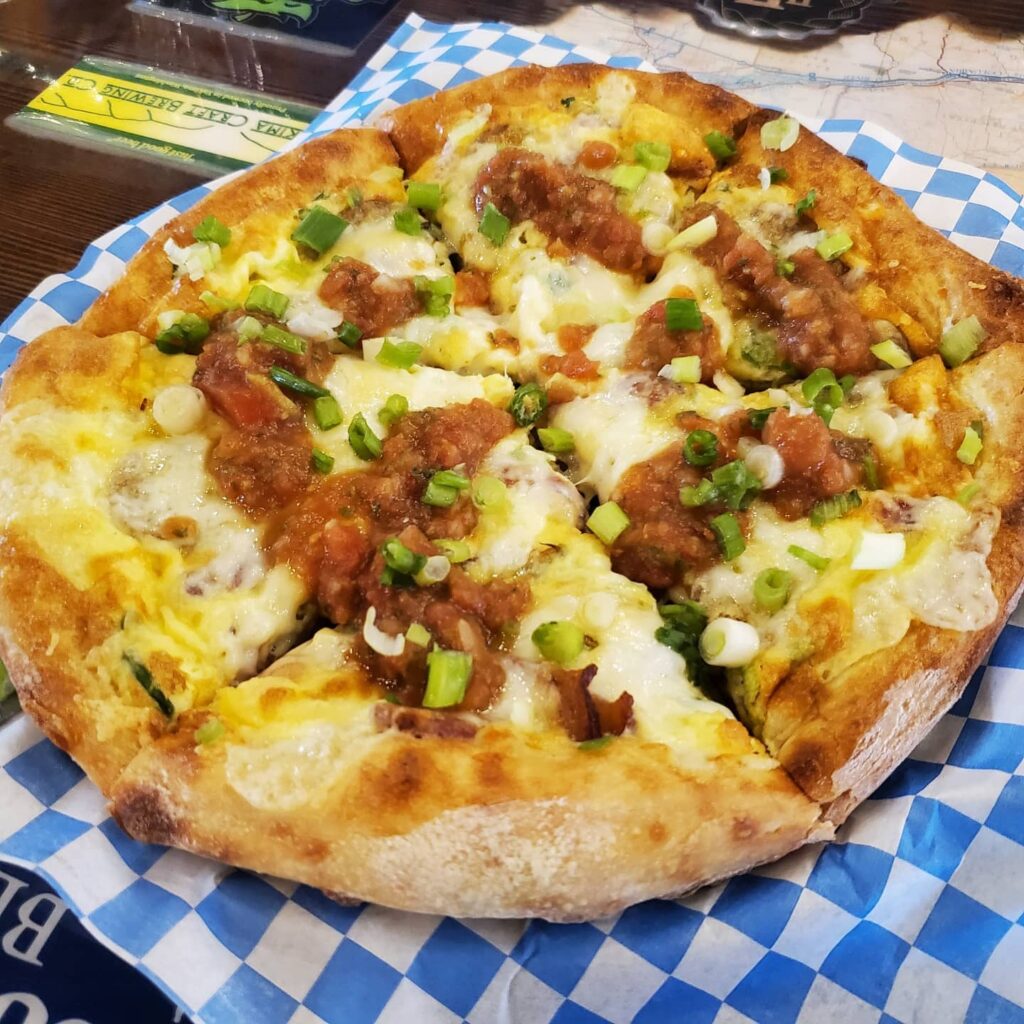 Football, Clamato Beer & a Breakfast pizza on Sundays! 🏈🍺🍕Pizza is made with bac