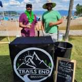 Head Brewer Danny Borgstrom, wife Chelsey and volunteer Steve  at the Sandpoint