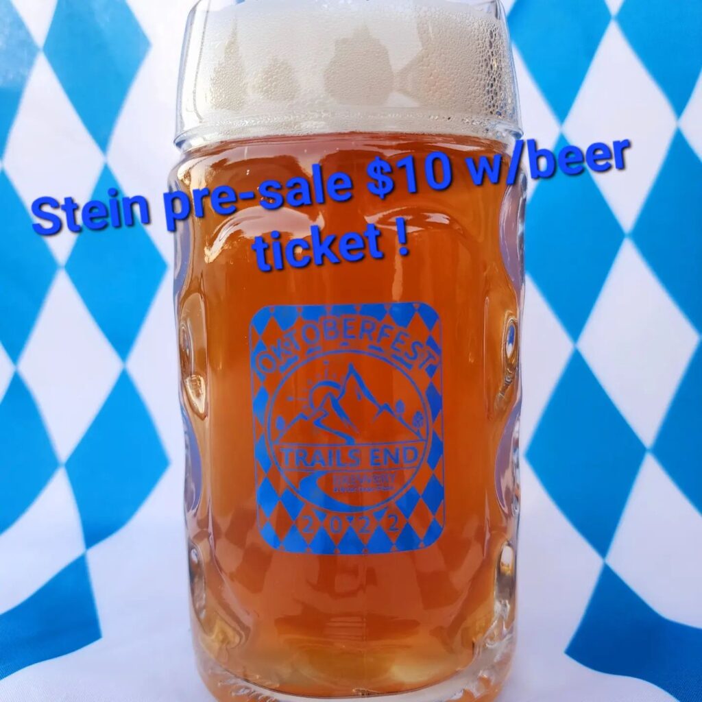 Starts today, come grab your Stein. Comes with a drink ticket for Oktoberfest pa